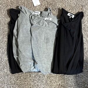 Women's maternity long sleeve Gray and Black Tops